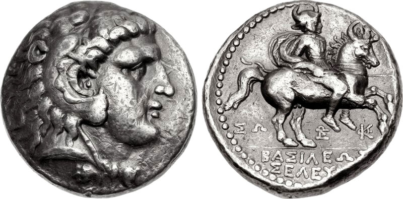 Tetradrachme Silber, Pferd mit Reiter